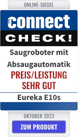 Робот-пилосос EUREKA E10s 2.Gen з вологою тканиною + станція самоочищення (4000Pa, автовизначення килима, підйом мопа, LiDAR-навігація, ідеально проти шерсті тварин, керування через додаток/голос) чорний