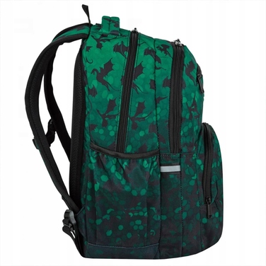Багатовідсіковий шкільний рюкзак CoolPack, чорно-зелений, 26 л