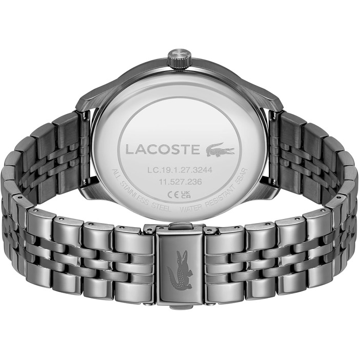 Годинник Lacoste Lisbon чоловічий кварцовий, сталевий браслет (сірий)