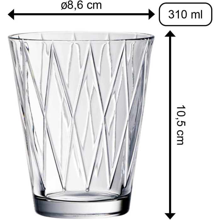 Villeroy & Boch - Dressed Up Water Glass Set, 16-piece, 310 ml, crystal glass, dishwasher-safe, 4x 4-piece set assorted