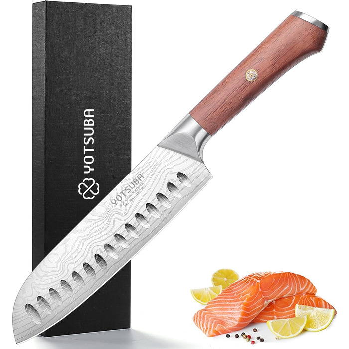 Професійний кухонний ніж Santoku 18 см з японської нержавіючої сталі з високим вмістом вуглецю, ергономічна ручка, для дому та ресторану