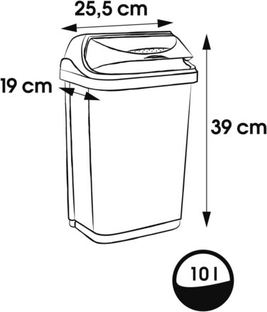 Відро для сміття Keeeper Rasmus з роликовим кришкою, світло-сіре (срібло), 2 x 10 л