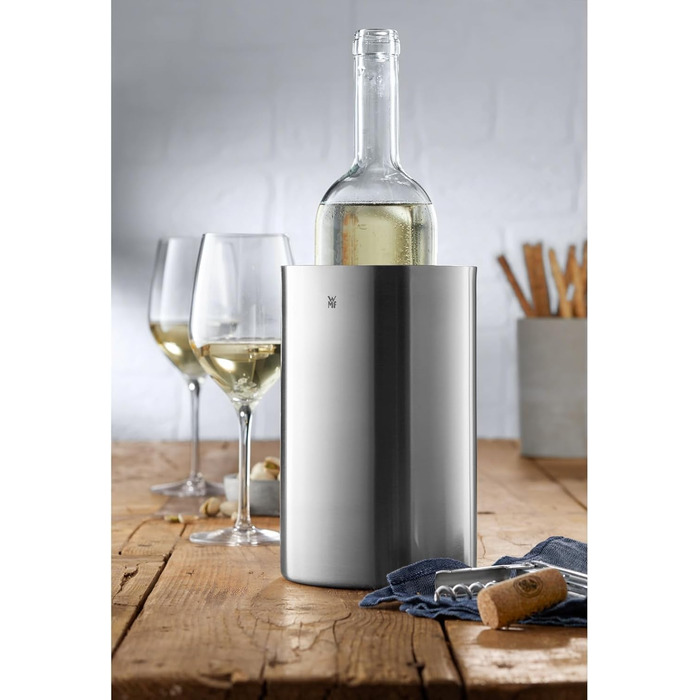 WMF Clever&More Sparkling Wine Cooler Stainless Steel 19.5 cm, Bottle Cooler Double-Walled, Keeps Longer Cool, Sparkling Wine Cooler, Wine Cooler, Ice Cube Container, Matte Finish
