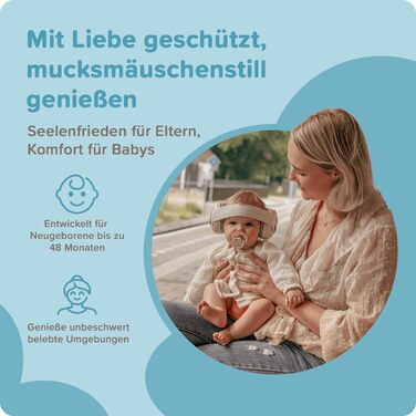 Навушники шумоізоляційні дитячі 3-48 місяців - захист слуху для немовлят 25dB - надзвичайно м'які дитячі навушники з еластичним та регульованим обручем (Блакитний)