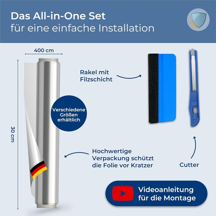 UV Window Protection Film for Indoor & Outdoor – Privacy Window Film as a Sun Protection Film – Self-Adhesive Heat Protection Film for Windows Outdoor & Indoor for Summer – (30 x 400 cm)