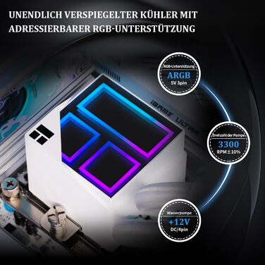 Thermalright Frozen Infinity 240 WHITE - Система водяного охолодження CPU з 3 вентиляторами PWM (2000 об/хв) для AM4/AM5/LGA115X/2011/1700/1851