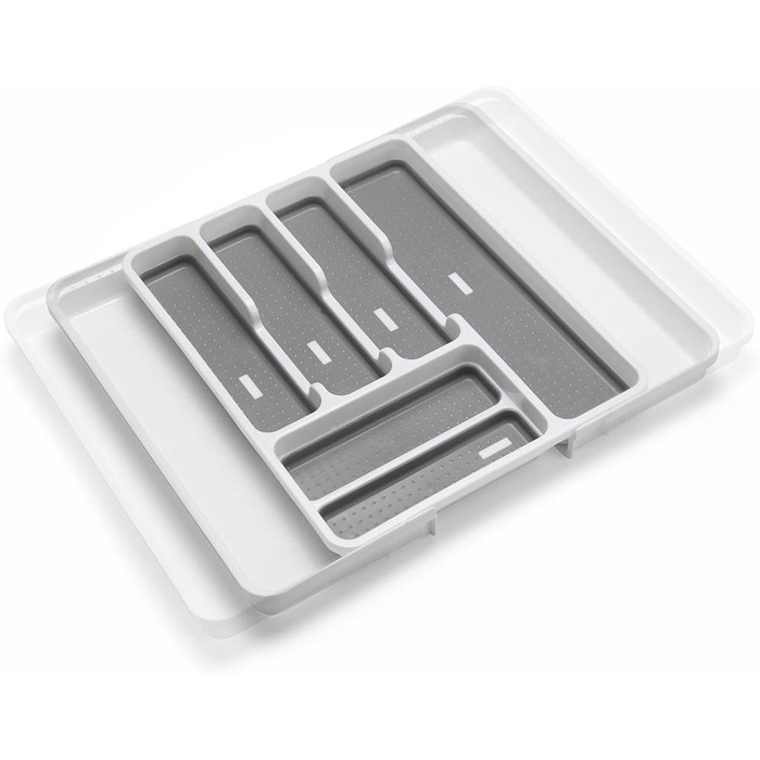 Органайзер для шухляд Addis розширюваний, білий/сірий, 6-8 відділень, 34-58.5 x 41.5 x 5 см