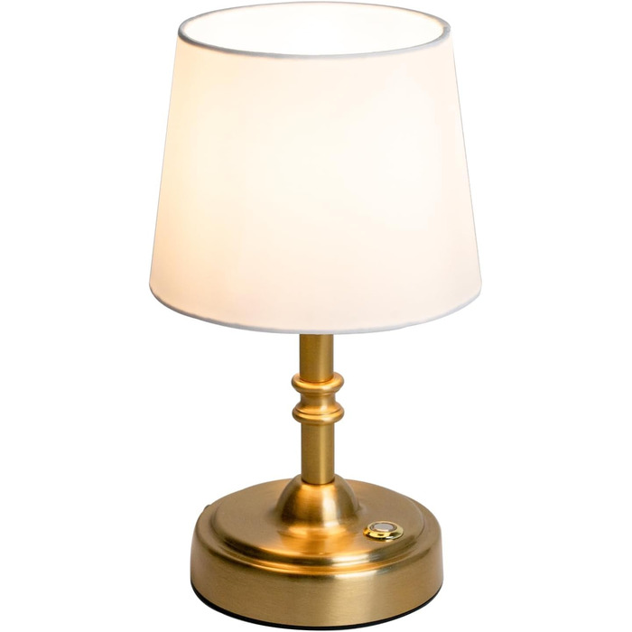 Бездротова настільна лампа з акумулятором 4000mAh, тепле світло 2700K, сенсорне управління, з адаптером/кабелем, для спальні, подарунок (золотиста)