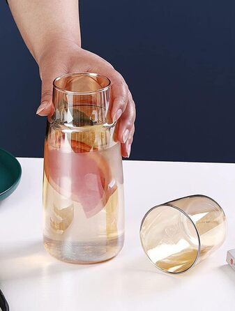 Glass Nightstand Carafe Set with Beaker, Pitcher, and Cup