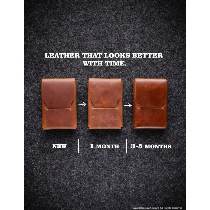 Crazy Horse Craft Leather Travel Bag, Cable Organizer, Wood Brown, Small Bag for Laptop Mouse, Cell Phone Charger, Electronics Accessories, Travel Essentials, Cord Case, Cosmetics, Makeup Holder