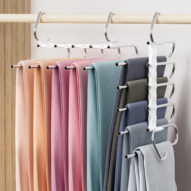 Фальшбугель для штанів DAMITA - 2 шт. (білий) - фальшбугель, органайзер для шафи, штани, джинси, спідниці, шарфи, для жінок та чоловіків