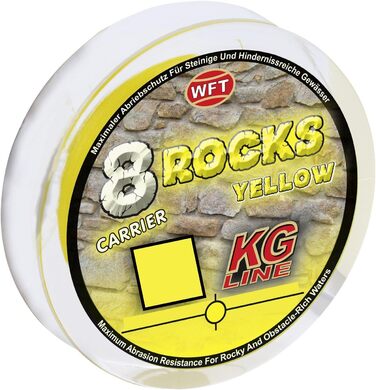 Плетена рибальська ліска WFT 8 Rocks 150 м 0,18 мм 17 кг жовта для моря