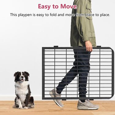 Вольєр для собак на вулицю, металевий загін для собак середніх та маленьких порід, 22 панелі, 101,6 x 68,6 см