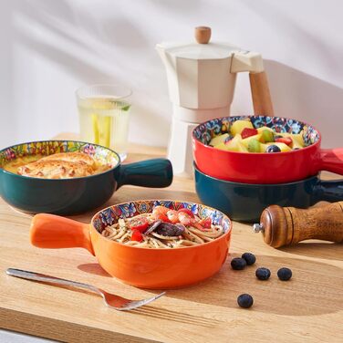 Набір супових тарілок Vancasso SIMI, 4 шт, 690 мл, порцеляна, богемський стиль, для супу/мюслі/пасти, мікрохвильова та духовка