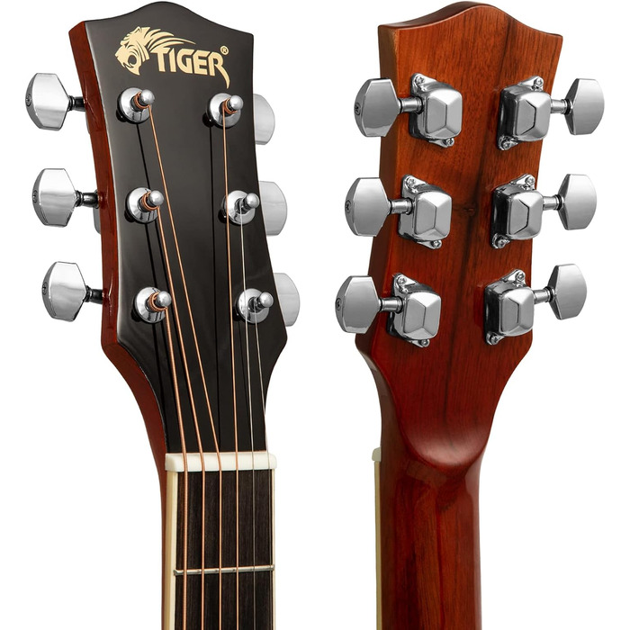 Електроакустична гітара TIGER ACG4-WH 4/4 для початківців з вбудованим 3-смуговим еквалайзером, комплектація: Gigbag, ремінь, запасні струни, білий колір