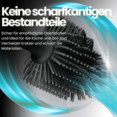 Щітка для унітазу Cleangang® з тримачем, силіконова, комплект - унітазна щітка, антрацит