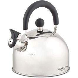 Чайник-свисток Michelino з нержавіючої сталі - складний носик - індукційний (1,5 л)