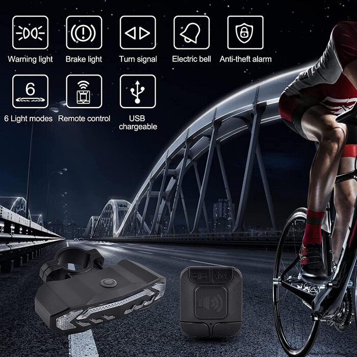 NineLeaf Велосипедна сигналізація з пультом, бездротова, USB-зарядка, антивандальна, водонепроникна, 110 дБ, для велосипеда, мотоцикла, мопеда, скутера