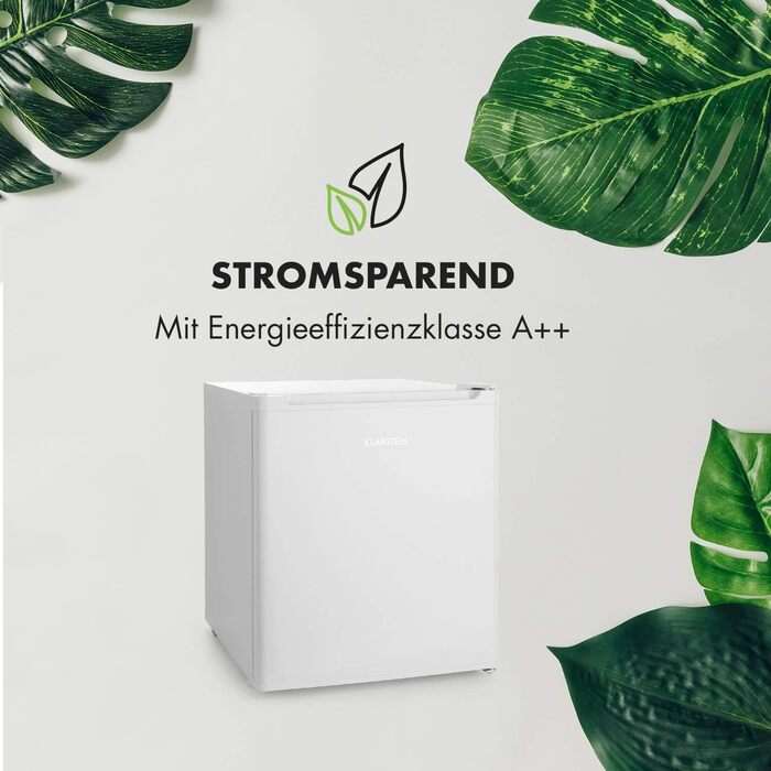 Міні-холодильник Klarstein Snoopy Eco з морозильною камерою 46 л, білий - енергоефективний, тихий (41 дБ)