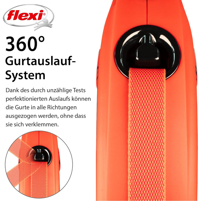 Flexi Xtreme L повід для собак 5 м чорний/оранжевий, надміцний, до 65 кг