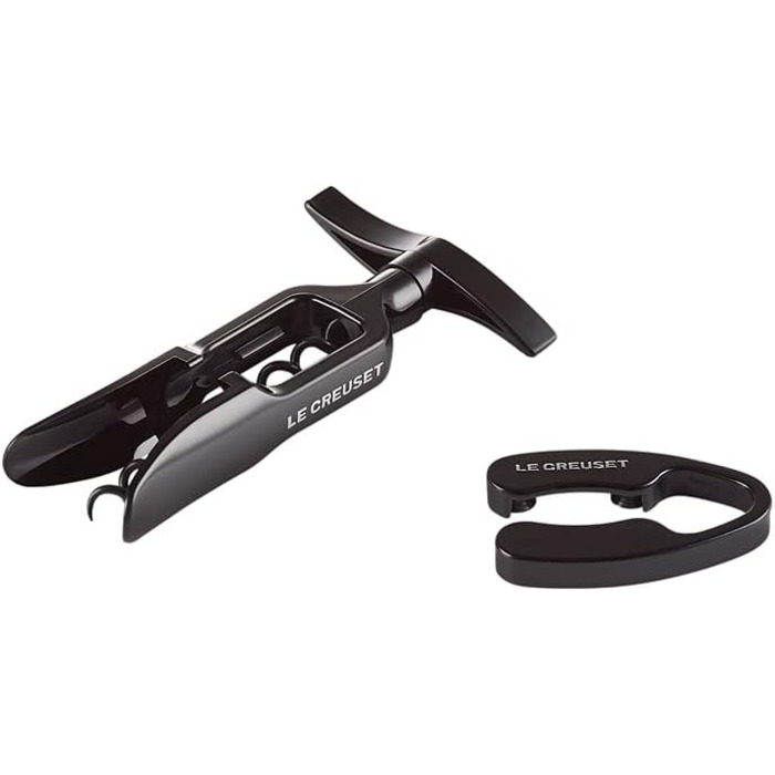 Le Creuset Classic Tabletop Corkscrew with Bottle Opener Gift Set, GS 100, Plastic, Gloss Black, 49800001400000
