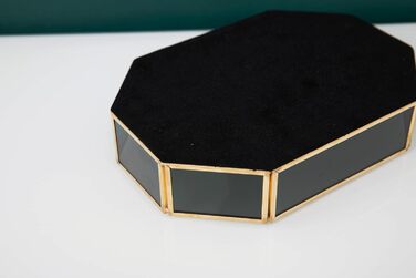 Вінтажний дзеркальний металевий піднос SLHEQING чорний 20×14×4 см для косметики та прикрас