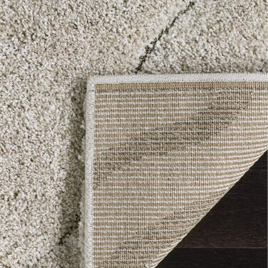 Килим SAFAVIEH Zottelig для вітальні, їдальні, спальні - колекція Florida Shag, високий ворс, 122 x 183 см (кремовий та блакитний, 244 x 305 см (прямокутний))