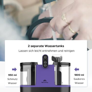 Теперішній мийний пилосос Motionflow з нагрівом - 1200W для килимів, меблів, авто. 4 насадки, самоочищення, 15с нагрів. Чорний