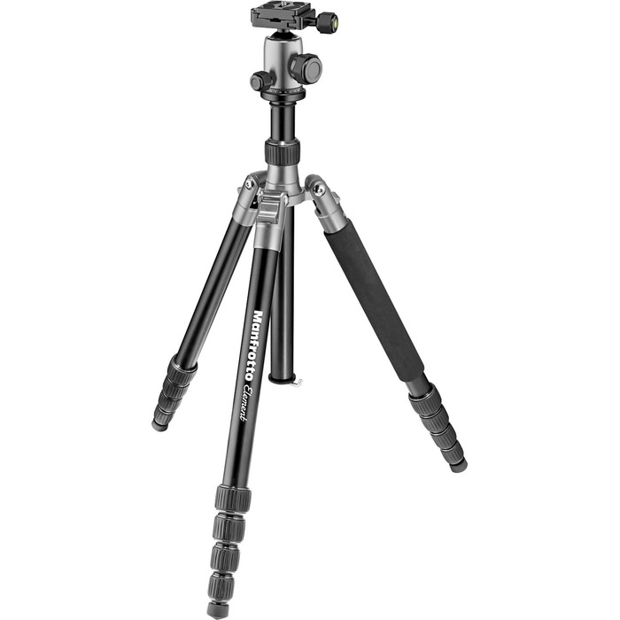 Штатив Manfrotto Element Traveller Carbon Kit сірий, 164 см, алюмінієвий, одиночний