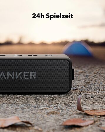 Портативна Bluetooth колонка Anker SoundCore 2, Чорна: потужний звук, глибокий бас, 24 години роботи, водонепроникність IPX7, сумісна з iPhone, Galaxy