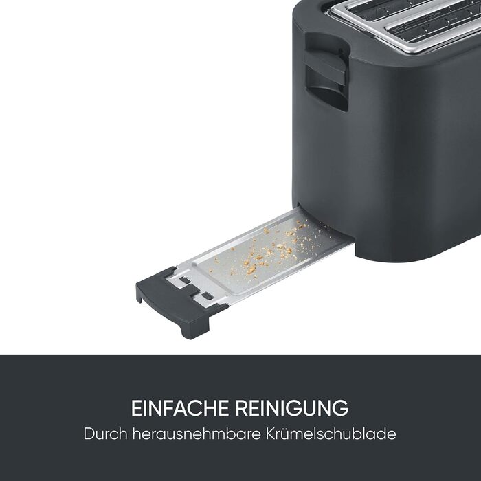 Тостер SEVERIN AT 2591 DESIGN: 4 слоти, підставка для бургерів, 1400 Вт, чорний матовий