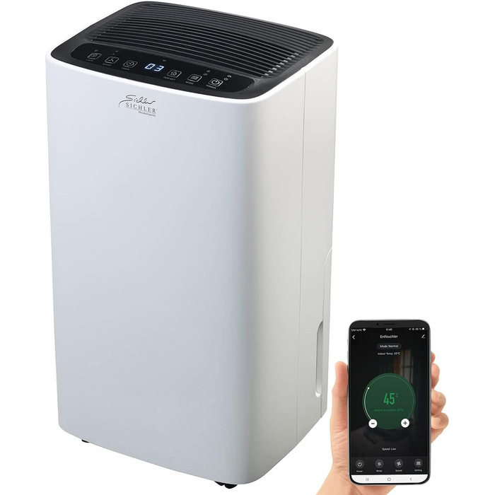 Електричний осушувач повітря Sichler з Wi-Fi, таймером та додатком, 12 л/день (Smart Home, осушувач повітря електричний)