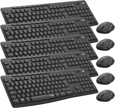 Logitech MK295 Комплект бездротової клавіатури та миші з технологією SilentTouch, QWERTZ, USB, чорний (5 шт.)