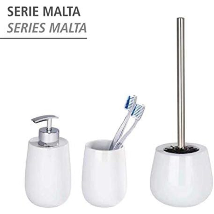 Дозатор для мила WENKO Malta, керамічний, 290 мл, білий