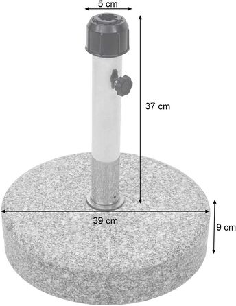 Mendler Umbrella Stand HWC-F92, Umbrella Stand Umbrella Holder, Granite - 24kg Round Grey