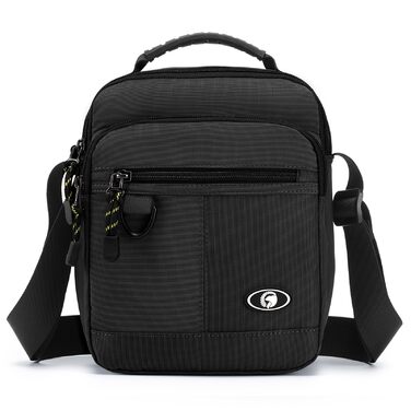 Чоловіча сумка через плече BAGZY, велика нагрудна сумка для планшета, чорна, для роботи, навчання та подорожей