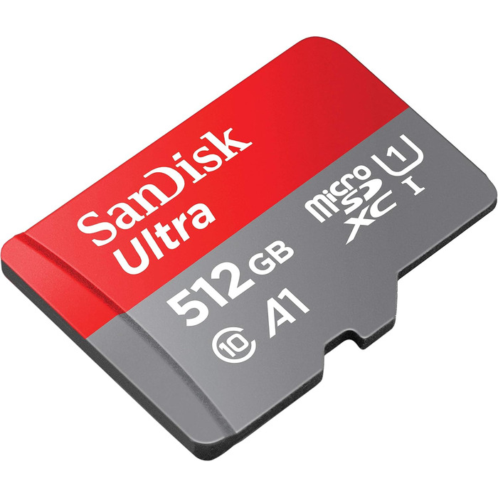 Карта пам'яті SanDisk Ultra microSDXC 512GB з адаптером SD, швидкість до 120 МБ/с, Class 10, U1, A1