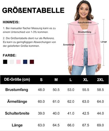 Жіноча легка в'язана жилетка з довгим рукавом, в'язаний пуловер з V-подібним вирізом, вінтажна класична жилетка на ґудзиках (S, Рожевий)