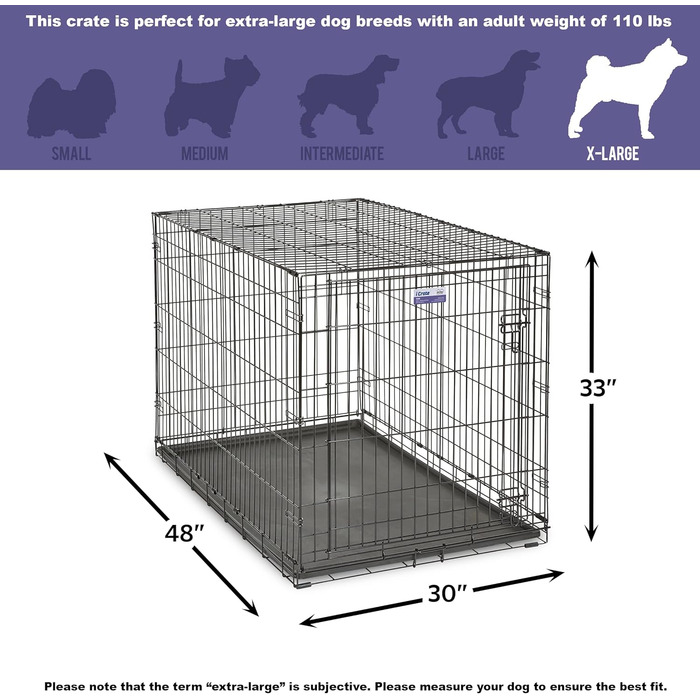 Кія для собак Midwest Homes iCrate Modell 1548DDU, чорний, 122x76x81 см, з піддоном, перегородкою та захисними ніжками