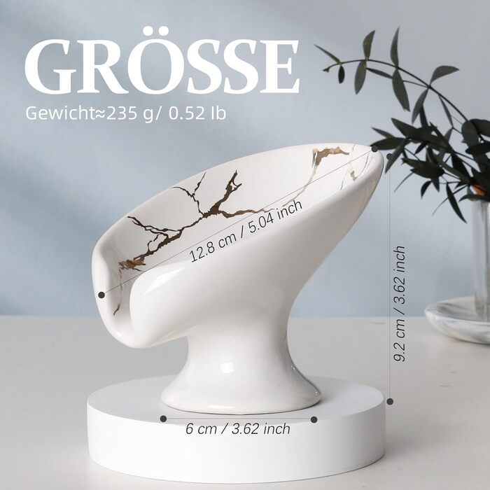 Керамічна мильниця Umlaca, мильниця для душу, підставка для мила, безперебійна мильниця, білий мармур, для кухні, ванної кімнати, душової кабіни