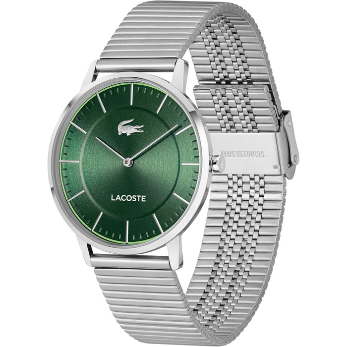 Годинник чоловічий Lacoste Crocorigin Quartz (світло-зелений) на браслеті (сталь/шкіра)