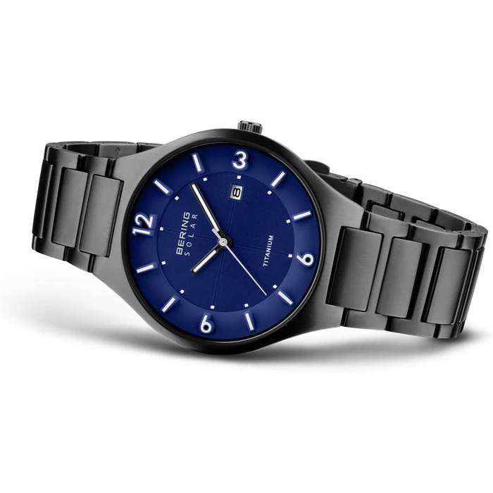 Годинник Bering чоловічий Solar | Сонячний годинник на соняхах, корпус з нержавіючої сталі 40 мм, ремінець Milanaise, сапфірове скло, 5 ATM, 14440 (14440-727)