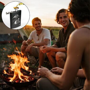 Набір фляга 260мл з шахами, нержавіюча сталь, міні-фляга для віскі, подарунок для батька