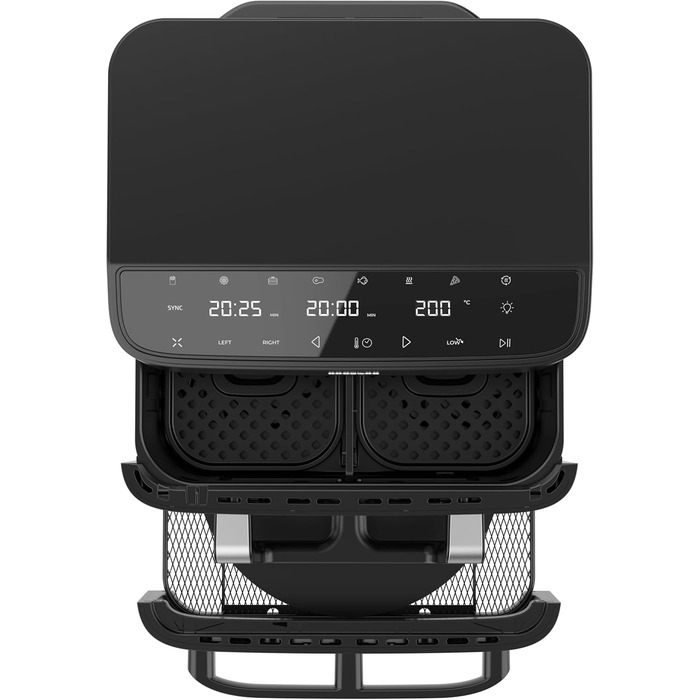 Фритюрниця Cecotec Cecofry DuoLevel 10000: 10 л, 2 контейнери, вертикальний дизайн, сенсорний екран, нержавіюча сталь