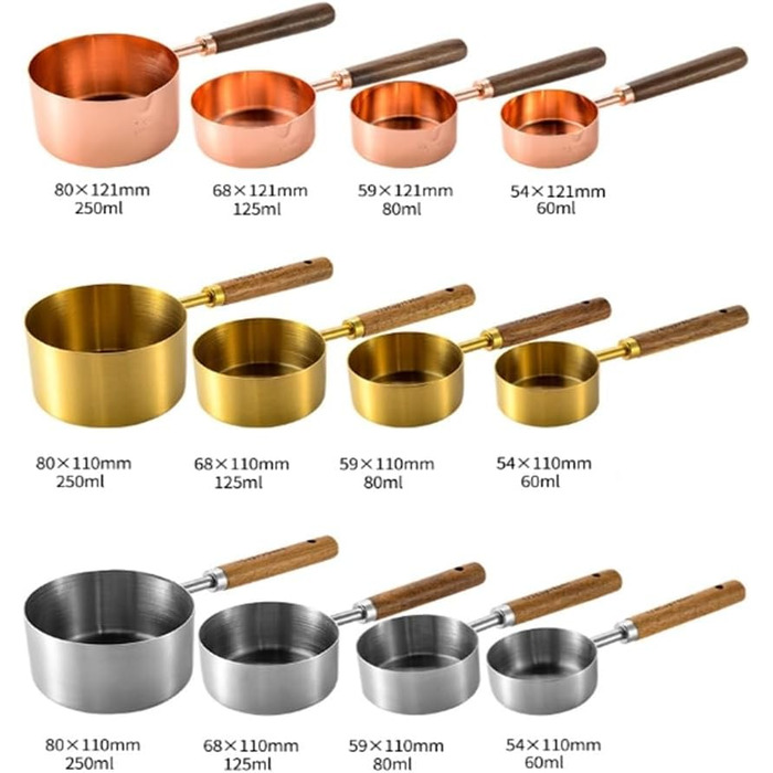Wooden Handle Measuring Spoon Set, Baking Tools for Cooking (Color 1)