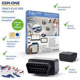 GPS трекер Tracy-OB2 для авто і вантажівок, OBD2, з SIM-картою, EU-локалізацією, мобільним додатком, готовий до роботи
