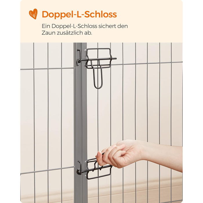 Вольєр для тварин Feandrea Freilaufgege, XXL (77 x 100 см), чорний, з 8 панелей, DIY, для дому та вулиці