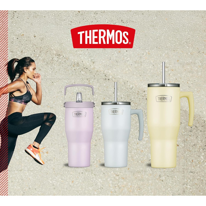 Термос REFRESHING SERIES: ізольований термопоїльник-кружка з трубочкою та ручкою, 0.85л, нержавіюча сталь, подвійні стінки, для дому, офісу та подорожей