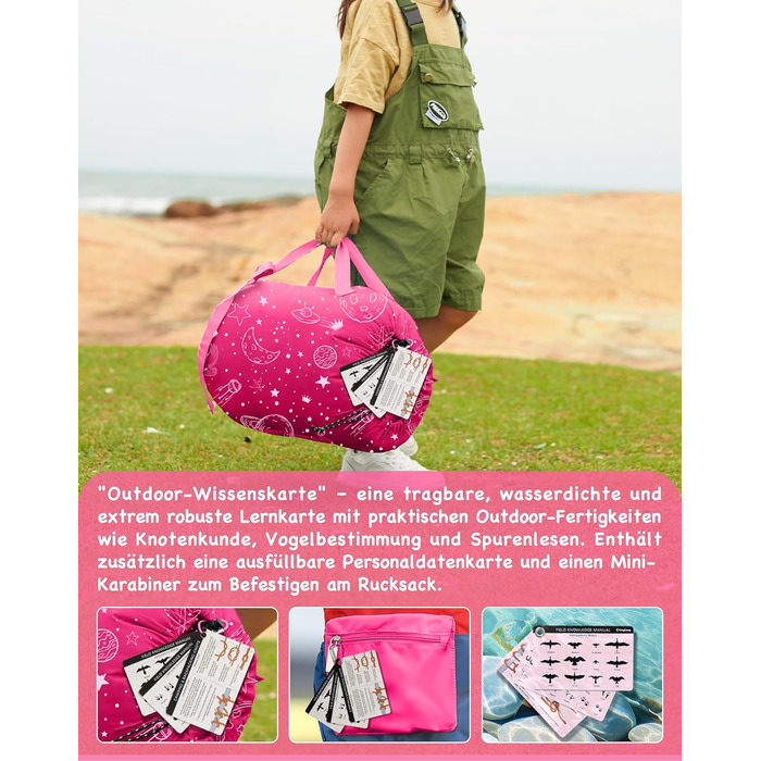 KingCamp Kids Sleeping Bag - Winter Warmth, 3-4 Season Comfort for Camping & Trekking - 170x70cm, 7°C Rating, Adjustable Length