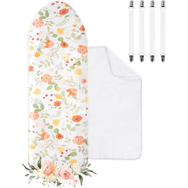 Чохол для гладильної дошки, бавовна 100%, тришаровий, потовщений, 110-125 x 30-42 см, жовтий